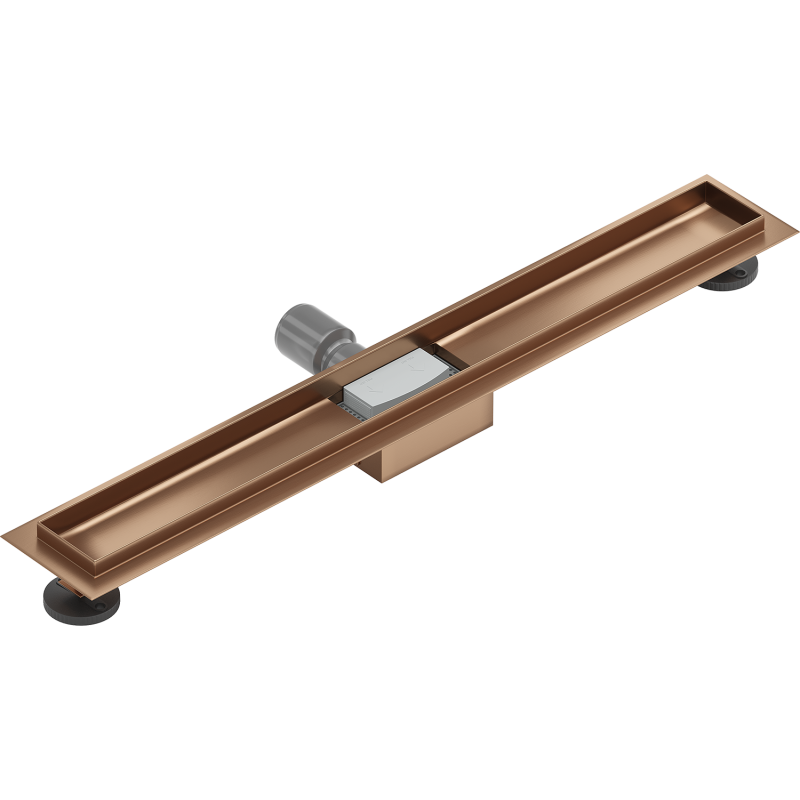 Mexen Flat rungon lineaariseen viemäriin 70 cm, harjattua kuparia - 1C15070